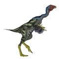 Caudipteryx dinosaur walking - 3D render