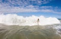 Caught In The Crashing Wave Royalty Free Stock Photo