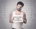 Caught gangster in jail Royalty Free Stock Photo