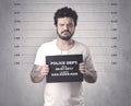 Caught offender in jail Royalty Free Stock Photo