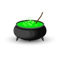 cauldron of boiling green potion for Halloween