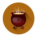Cauldron With Boiling Potion Halloween Holiday Icon