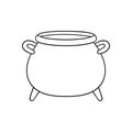 Cauldron icon vector. Boiler illustration sign. Pot symbol. Caldron logo.