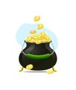 Cauldron icon witn gold coins