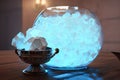 Cauldron made from crystals, deep blue down lighting by AI Generated