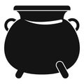 Cauldron pot icon, simple style