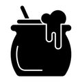 Cauldron solid icon. Brew vector illustration isolated on white. Pot glyph style design, designed for web and app. Eps