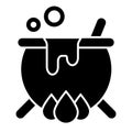 Cauldron solid icon. Pot vector illustration isolated on white. Boiler glyph style design, designed for web and app. Eps