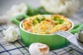 Cauliflower baked with egg and cheese