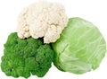 Cauliflower, Broccoli and Cabbage - image