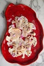 cauliflower capriccio on a red plate. Royalty Free Stock Photo