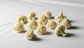 Of the cauliflower, casting soft shadows on the background. The Royalty Free Stock Photo