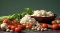 Cauliflower with Copy Space Dark Background Selective Focus Royalty Free Stock Photo