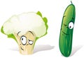 Cauliflower cucumber cartoon