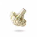 : A cauliflower floret, falling, creating a dynamic and textured image Royalty Free Stock Photo
