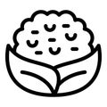 Cauliflower food icon outline vector. Calories cooking