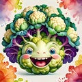 Cauliflower head vegetable funny laughing salad