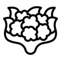 Cauliflower icon outline vector. Food salad