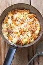 Cauliflower, potato, ham bread and cheese pan bake Royalty Free Stock Photo