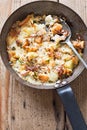 Cauliflower, potato, ham bread and cheese pan bake Royalty Free Stock Photo