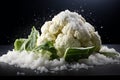 Cauliflower rice healthy food background