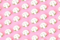 Cauliflower seamless pattern on pink pastel background