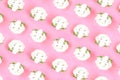 Cauliflower seamless pattern on pink pastel background.