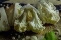 Cauliflower ;Brassica oleracea L. var. Botrytis& ; is a variety of Brassica oleracea. Royalty Free Stock Photo