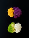 Caulifower of different colours Royalty Free Stock Photo