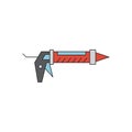 Caulk gun vector icon symbol tools isolated on white background Royalty Free Stock Photo