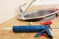 Caulking gun Royalty Free Stock Photo