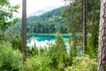 Caumasee in Switzerland lake with turquoise water Royalty Free Stock Photo
