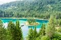 Caumasee in Switzerland lake with turquoise water Royalty Free Stock Photo