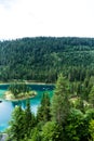 Caumasee in Switzerland lake with turquoise water Royalty Free Stock Photo