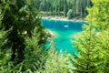 Caumasee in Switzerland lake with turquoise water Royalty Free Stock Photo