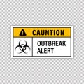 Cauntion biohazard vector realistic board or sign. Biologycal threat alert. Vector attention symbol