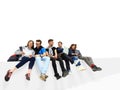 Causal group of people sitting Royalty Free Stock Photo