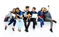 Causal group of people sitting on the floor Royalty Free Stock Photo