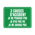 3 causes of accident symbol icon in French language