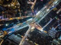 Top down view of Hong Kong city at night Royalty Free Stock Photo