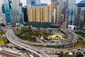 Top down view of Hong Kong city traffic Royalty Free Stock Photo