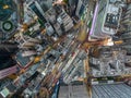 Top down view of Hong Kong city traffic Royalty Free Stock Photo