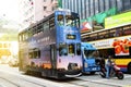 Causeway Bay, Hong Kong - 23 November 2018: Double-decker tram Trams are also a major tourist attraction and one of the best eco-