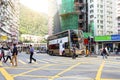 Causeway Bay, Hong Kong - 23 November 2018: Double-decker tram Trams are also a major tourist attraction and one of the best eco-