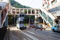 Causeway Bay, Hong Kong - 23 November 2018: Double-decker tram Trams are also a major tourist attraction and one of the best eco-