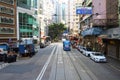 Causeway Bay, Hong Kong - 23 November 2018: Land traffic On the street in Hong Kong there are comfortable. People walking across Royalty Free Stock Photo