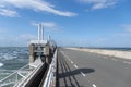 Causeway of the Oosterschelde barrier. Kamperland in the province of Zeeland in the Netherlands Royalty Free Stock Photo