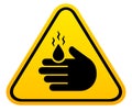 Caustic acid vector warning sign