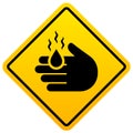 Caustic acid warning sign