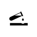 Caustic Chemicals Danger, Dripping Acid Flat Vector Icon